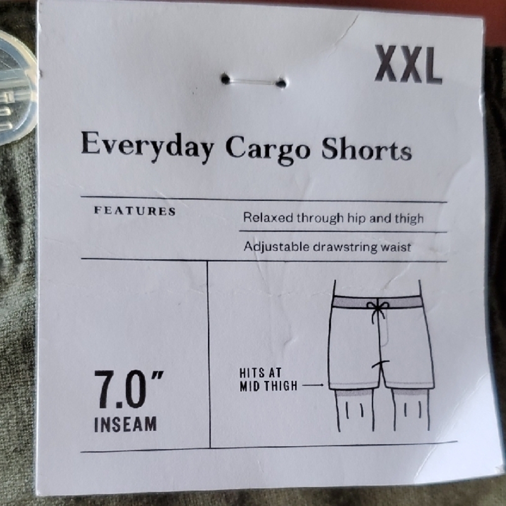 Goodfellow & Co Everdsy Olive Green Cargo Shorts with Elastic Waistband XXL - Picture 8 of 9